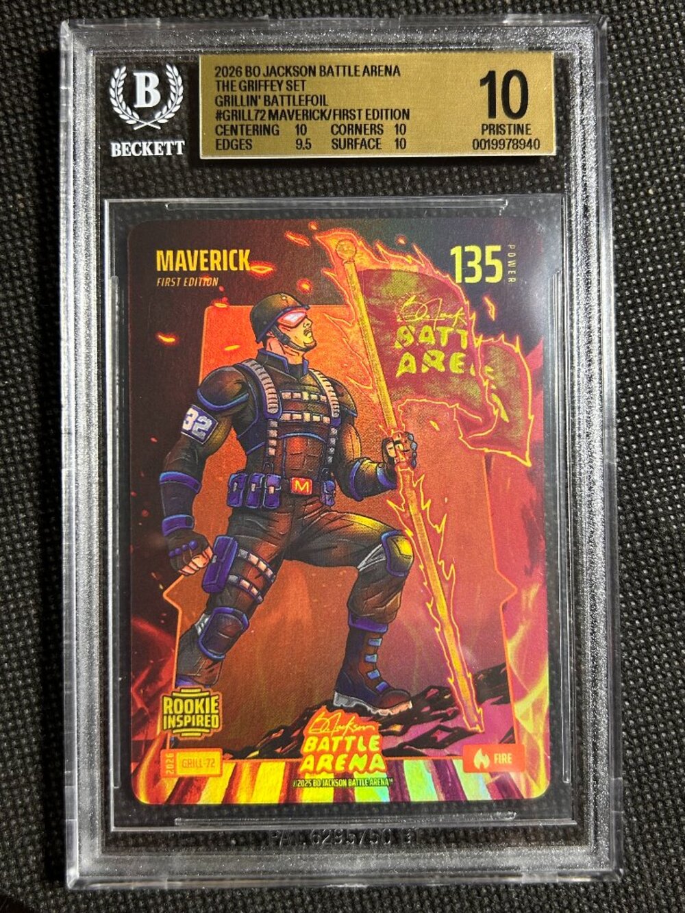 2025 BO JACKSON BATTLE ARENA 2026 COOPER FLAGG RC BATTLEFOIL MAVERICK BGS 10